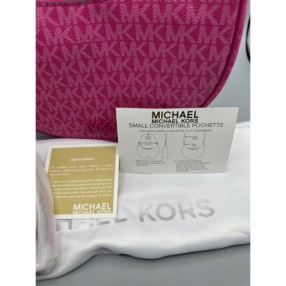 Michael Kors Small Kayla Wild Berry Convertible Pouchette Shoulder Crossbody NWT - Picture 3 of 10